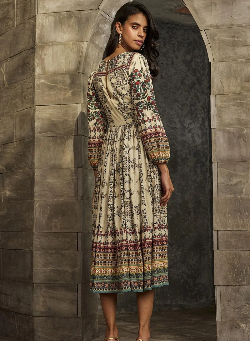 Bhanuni By Jyoti  BEIGE AND RED MAXI DRESS for Women | Best Price UAE