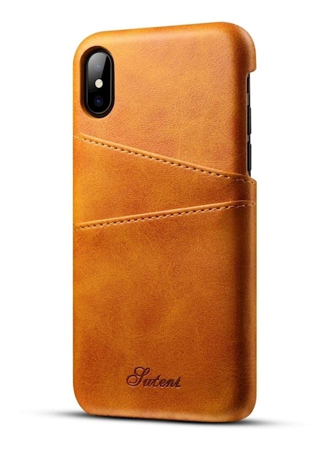 NIBEMINENT Protective Wallet Card Case Cover For Apple iPhone Xs Max Brown  - Image 1