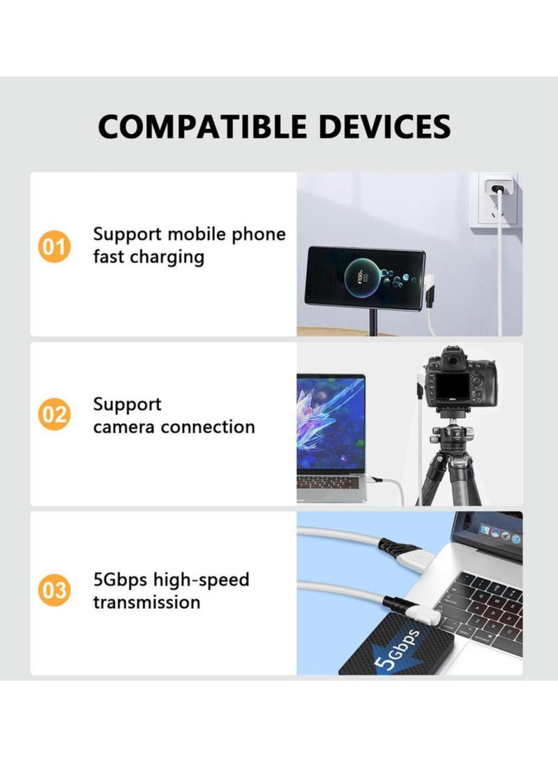 كيبل ربط بطول 10 قدم لجهاز أوكولوس كويست 2 من إيكيت، يتميز بواجهة USB A 3.2 Gen 1 من النوع C إلى A بزاوية 90 درجة، يدعم نقل البيانات بسرعة 5 جيجابايت في الثانية وشحن سريع لجهاز الواقع الافتراضي وشاحن - Image 3