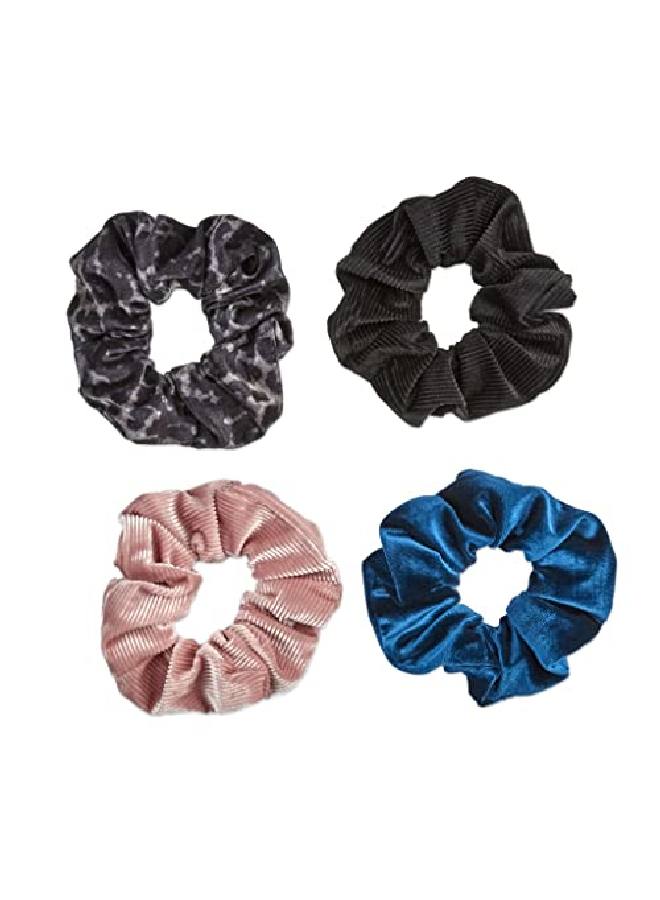 Scunci The Original Scrunchie® Luxury Velvet Gift Set Includes 4 Unique Scrunchies: Leopard Black Pink Teal In Acrylic Presentation Box - Image 3