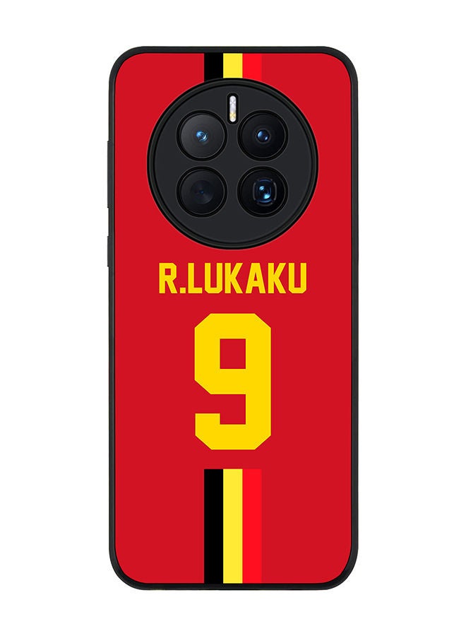 Stylizedd Rugged Black edge case for Huawei Mate 50 Slim fit Soft Case Flexible Rubber Edges Anti Drop TPU Gel Thin Cover - Football Team - Belgium Player Name - R.Lukaku - Image 1