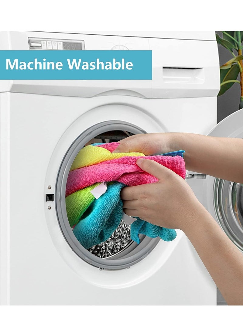 Flushrenic Microfiber Cleaning Cloth Set,Super Absorbent,Lint-Free,Reusable & Multi-Purpose Kitchen Towels (Pack of 6 Vibrant Colors,30x30 cm) - Image 2