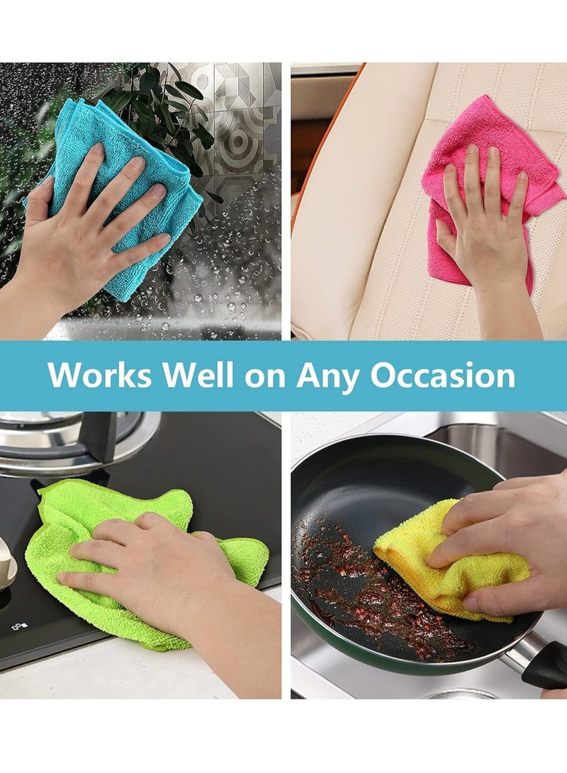 Flushrenic Microfiber Cleaning Cloth Set,Super Absorbent,Lint-Free,Reusable & Multi-Purpose Kitchen Towels (Pack of 6 Vibrant Colors,30x30 cm) - Image 4