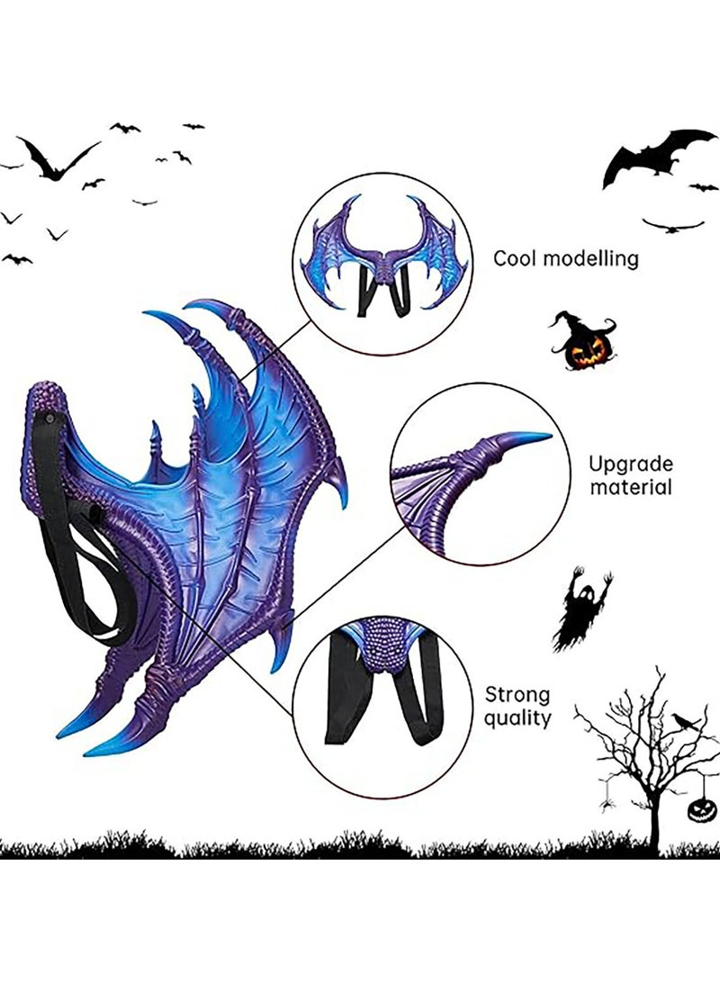 AUTOYSUR طقم قناع ذيل الديناصور على شكل جناح تنين للأطفال، قناع ذيل أجنحة تنين للأطفال، زي تنين قوطي لحفلات التنكر - Image 5