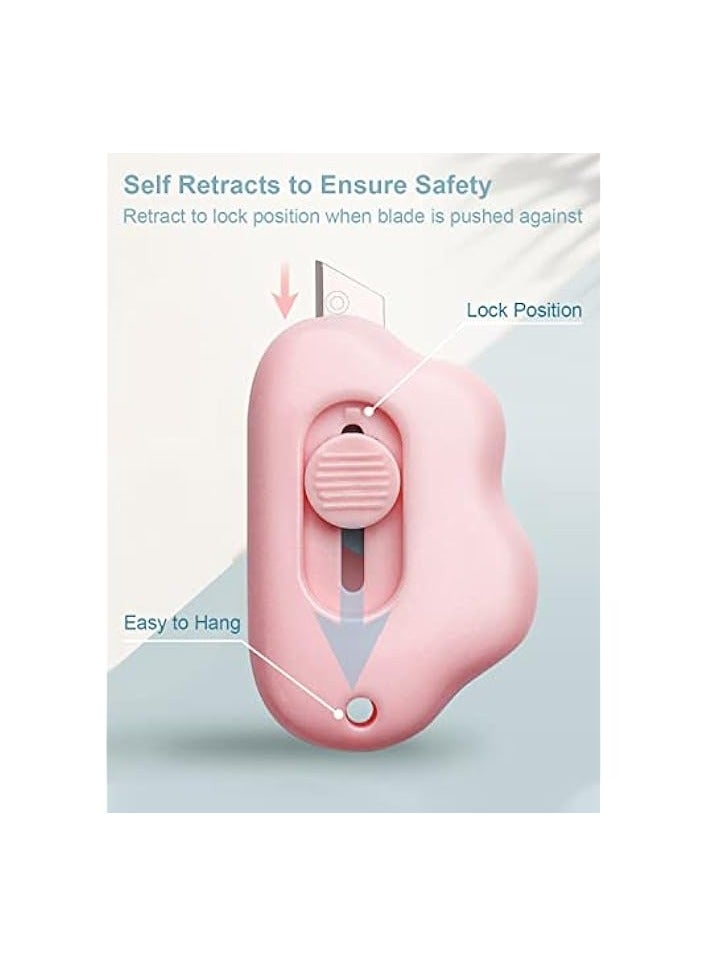 Green Tiger Cute Retractable Box Cutters, 3 Utility Knife, Sharp Cartons Cardboard Cutter Razor Knife for Craft, Smooth Mechanism Perfect for Office School and Home Use - Image 2