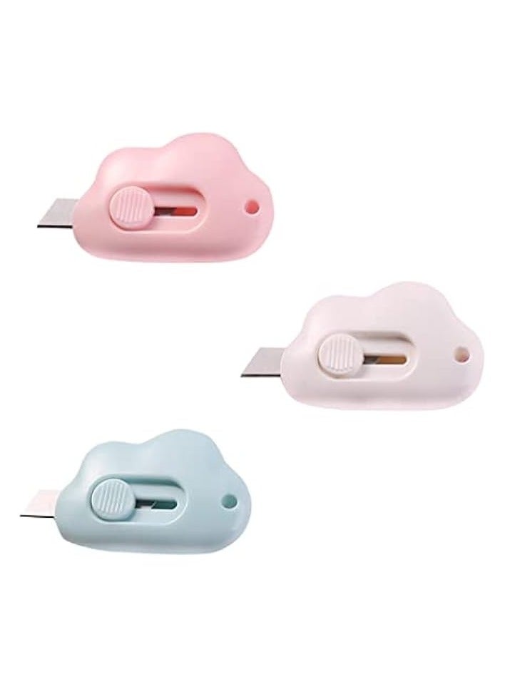 Green Tiger Cute Retractable Box Cutters, 3 Utility Knife, Sharp Cartons Cardboard Cutter Razor Knife for Craft, Smooth Mechanism Perfect for Office School and Home Use - Image 1