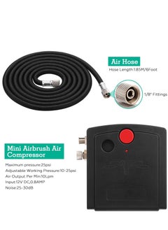 Arabest Airbrush kit with Air Compressor, Air Brush Spray Gun, Portable Dual Action Airbrush Pen for Painting Makeup Cake Decorating Nail Art Clothes Cookies DIY Tool  - Image 4