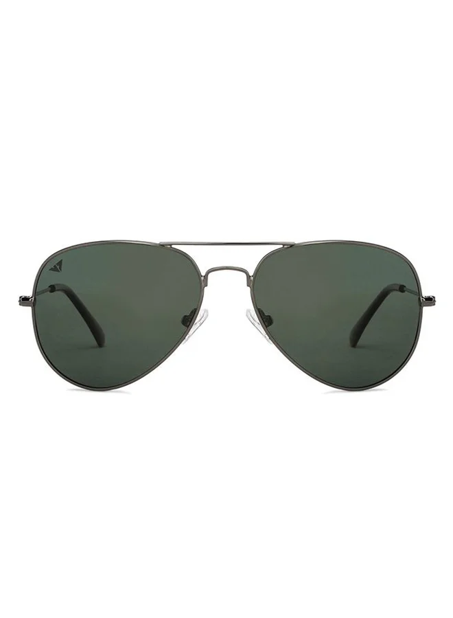VINCENT CHASE VINCENT CHASE EYEWEAR By Lenskart | Full Rim Aviator Branded Latest and Stylish Sunglasses | Polarized and 100% UV Protected | Men & Women | Medium | VC 5158/P Black - Pack of 1