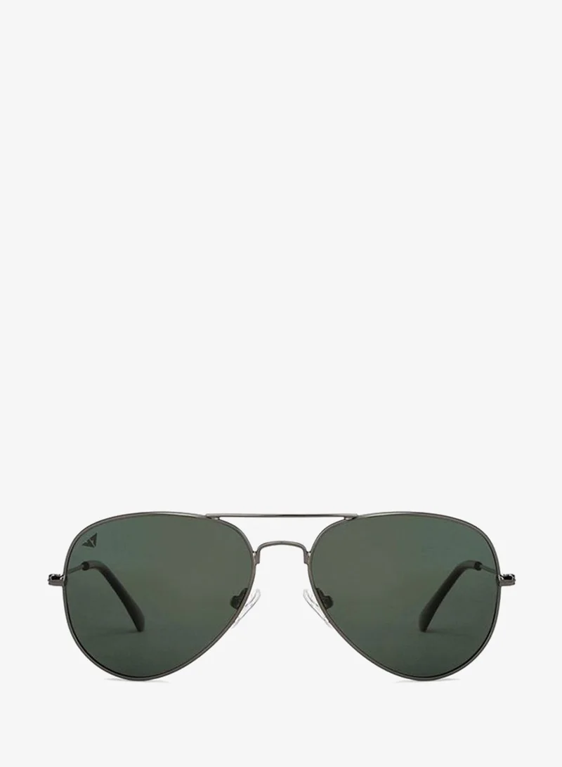 Vincent Chase Vincent Chase By Lenskart | Gunmetal Grey Full Rim Aviator Branded Latest and Stylish Sunglasses | Polarized and 100% UV Protected | Men and Women | Medium | VC 5158/P