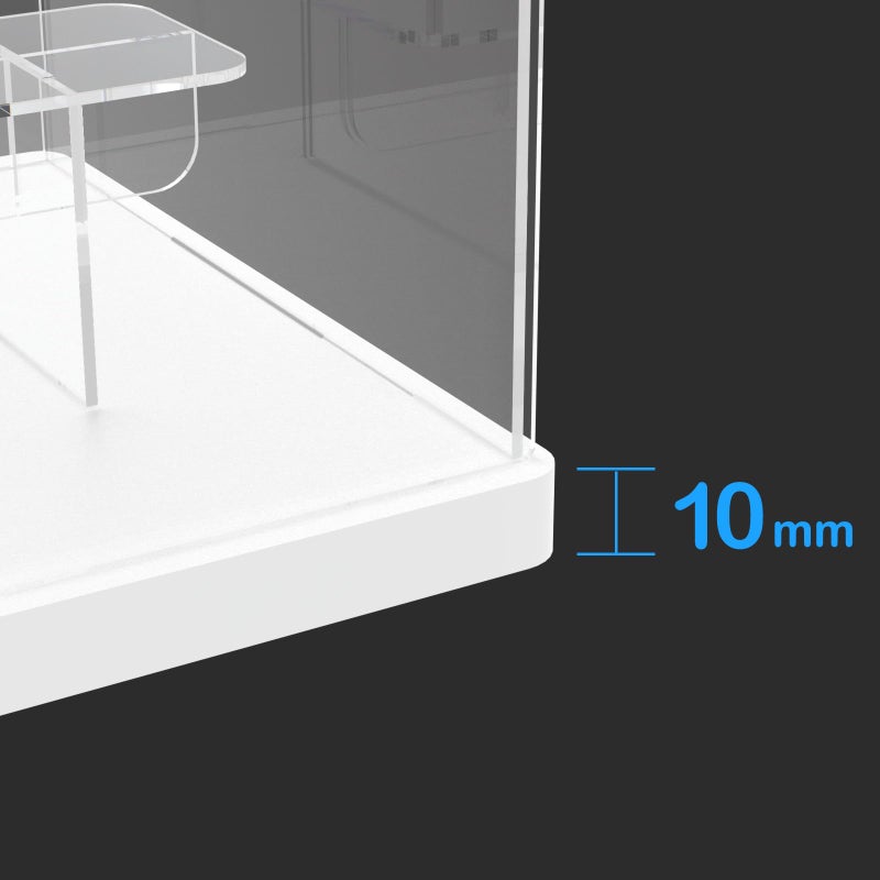 Nynelly Nynelly 5 Tier Clear Acrylic Display Case Stand Assemble Countertop Box Storage Organizer Dustproof Showcase for Action Pop Figures Collectibles Toys,White,12.6" L x 12.6" W x 12.7" H  - Image 3