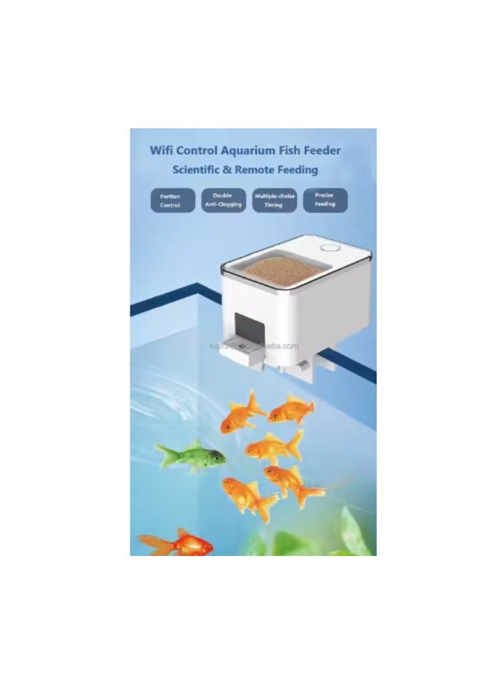 مغذي سمك يتحكم فيه عبر تطبيق الواي فاي لخزان السمك موزع طعام مرن لتفريغ الحصص مع إعدادات توقيت متعددة - Image 4