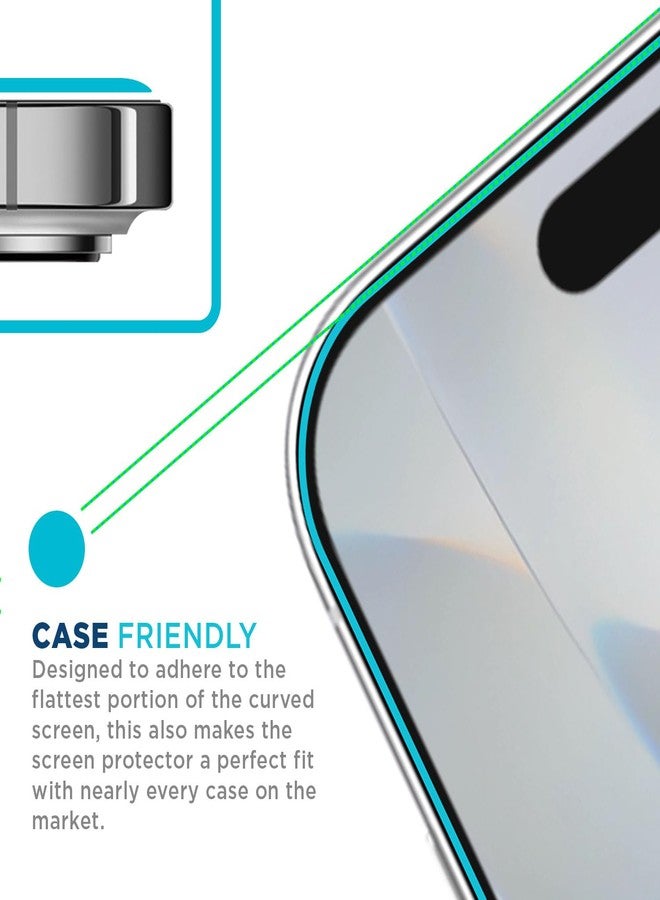 Tech Armor for iPhone 17 Screen Protector Glass 6.3 inch - Ballistic Tempered, Case Friendly, Sensor Protection, HD, 9H Hardness, 3 Pack - Image 2