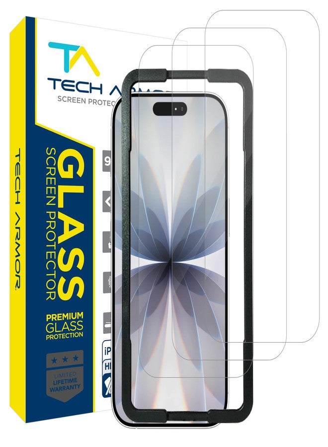Tech Armor for iPhone 17 Screen Protector Glass 6.3 inch - Ballistic Tempered, Case Friendly, Sensor Protection, HD, 9H Hardness, 3 Pack - Image 1