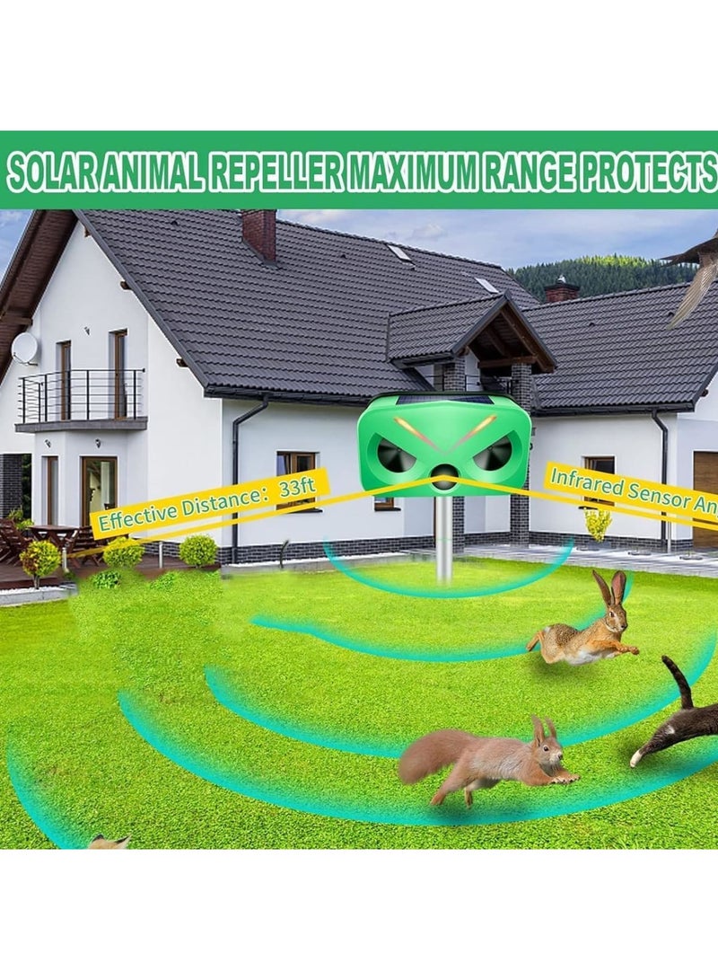 Luckam Ultrasonic Animal Repeller, Ultrasonic Solar Pest Repeller Outdoor with Motion Sensor and Sound,Waterproof Solar Ultrasonic Bird Squirrel Raccoon Cat Repellent Devices Outdoor for Garden - Image 2