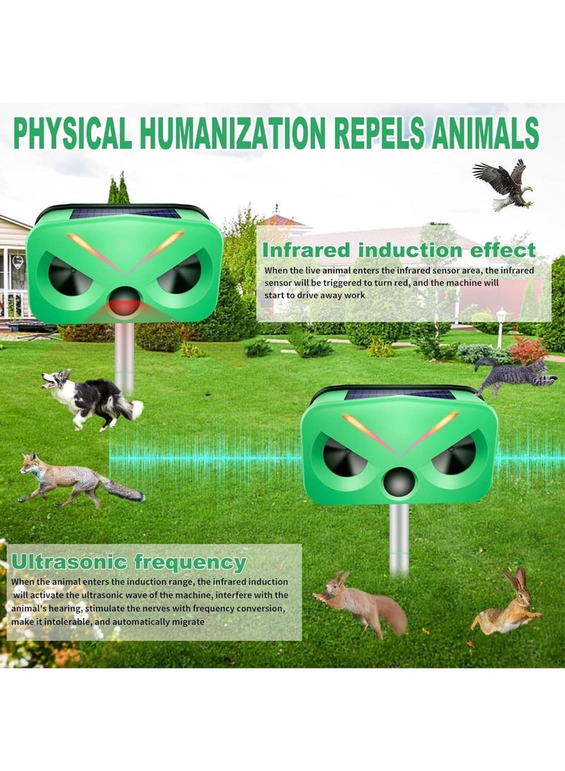 Luckam Ultrasonic Animal Repeller, Ultrasonic Solar Pest Repeller Outdoor with Motion Sensor and Sound,Waterproof Solar Ultrasonic Bird Squirrel Raccoon Cat Repellent Devices Outdoor for Garden - Image 3