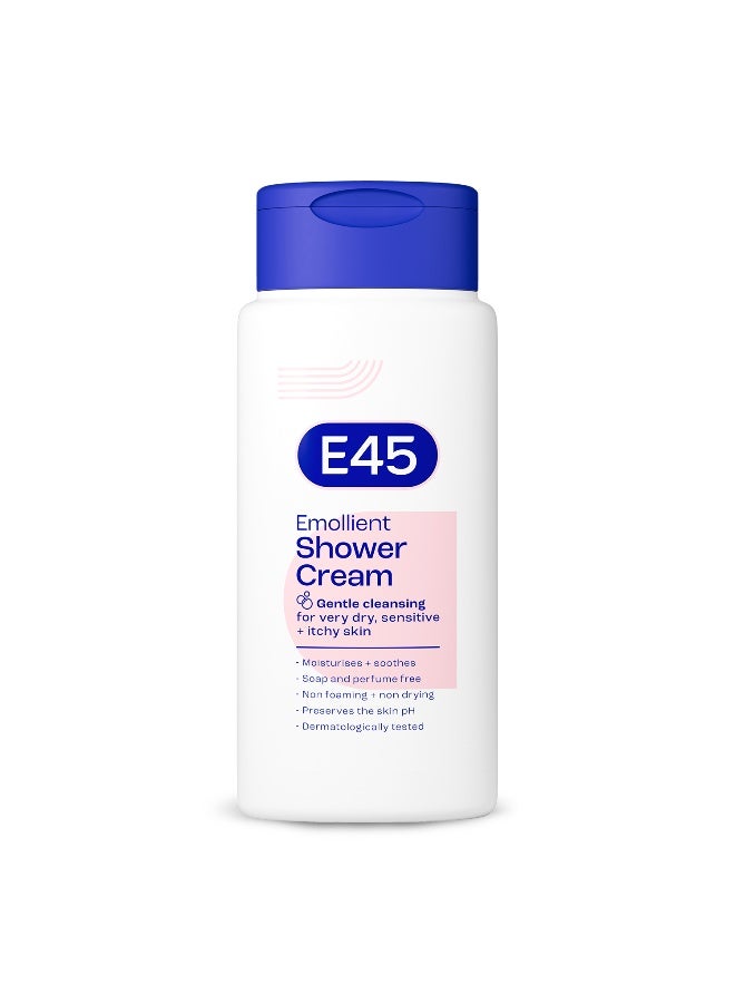 E45 Shower Cream for Dry, Sensitive, and Itchy Skin - Moisturising Body Wash for Men and Women - Helps Maintain Skin pH - Suitable for Eczema and Dermatologically Tested - 200 ml - Image 1