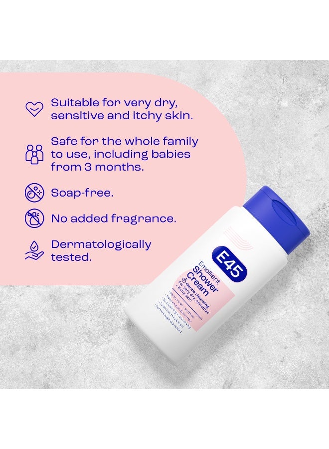 E45 Shower Cream for Dry, Sensitive, and Itchy Skin - Moisturising Body Wash for Men and Women - Helps Maintain Skin pH - Suitable for Eczema and Dermatologically Tested - 200 ml - Image 5