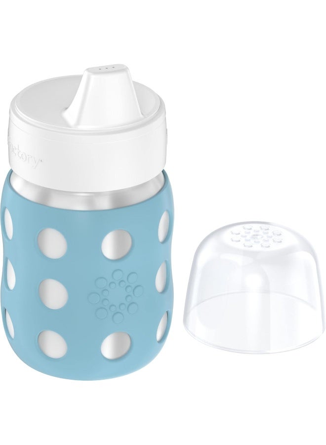 Lifefactory 8-Ounce Stainless-Steel Vacuum-Insulated Wide-Neck Baby Bottle with Hard Sippy, Denim, LS2221WDE4 - Image 3