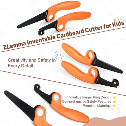ZLemma Kids Cardboard Construction Tool Kit – Cardboard Saw & Scoring Wheel Set, 2-Piece Corrugated Craft Tools for Boys & Girls - Image 4