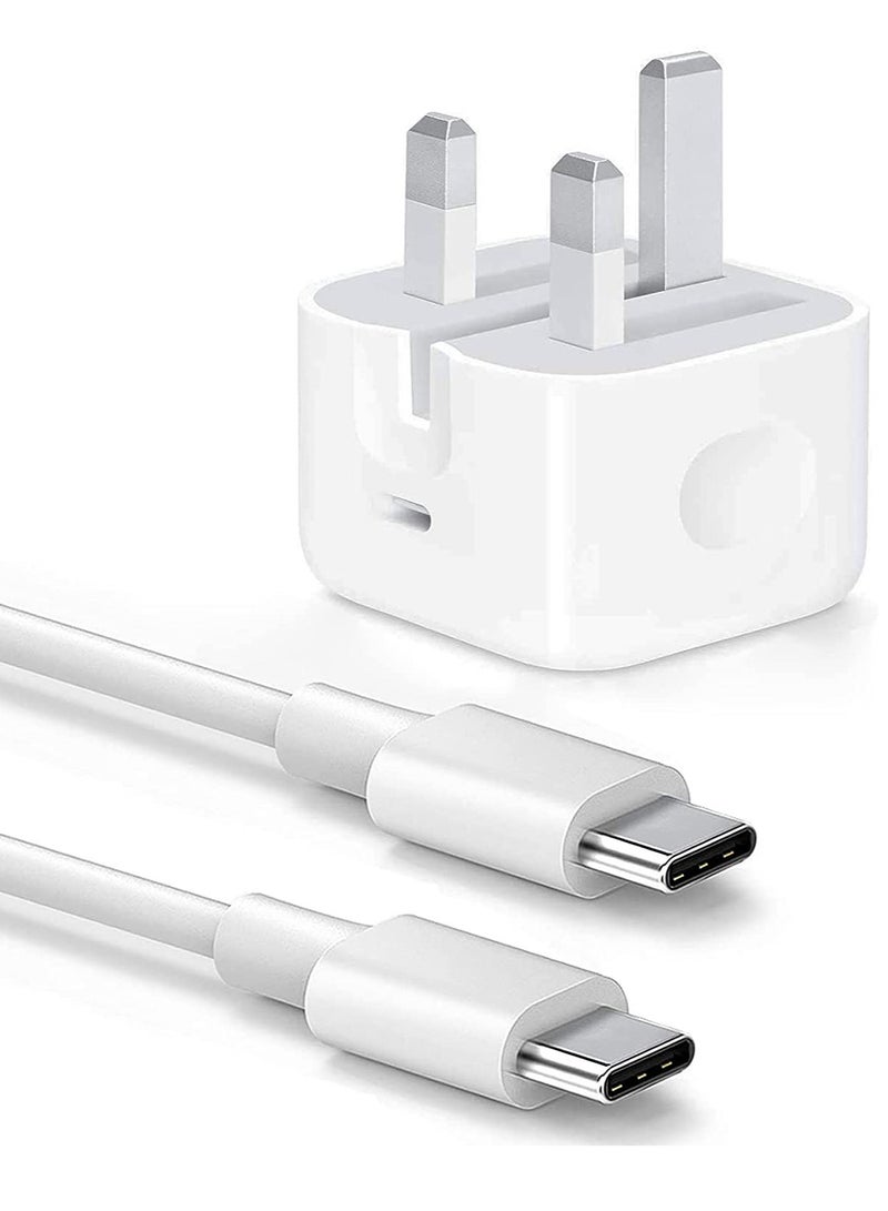 ELTRAZONE USB C charger and plug for ipad Pro, 20W Wall Fast Charger with 6.6FT USB C Fast Charging Cable Compatible for iPad Pro 12.9 5/4/3 Gen,iPad Pro 11 3/2/1 Gen,iPad Air 4,Galaxy S21/Note20, Pixel 5  - Image 2