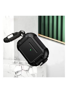 Generic Vanguard Armor compatible with AirPods Pro 2 Side Safety Lock Full Body Protective Case Cover with Keychain Front LED Visible Open Holes for Bottom Speakers (Black)  - Image 4