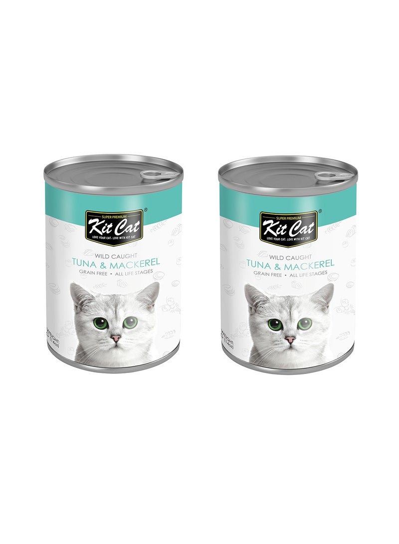 Kit Cat Wild Caught Tuna with Mackerel Canned Cat Food 400g