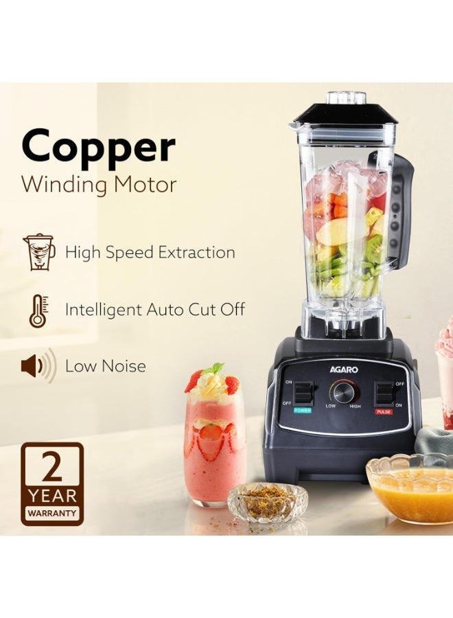 AGARO Grand Professional Blender/Grinder/Mixer, 2000 watts, 2 Litres BPA Free Jar, Commercial heavy duty blender, High Power & Speed Blender, 100% Copper Motor, Pulse Function, 8 Leaf SS Blade - Image 2
