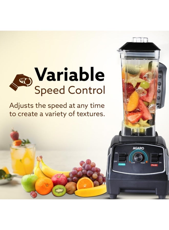 AGARO Grand Professional Blender/Grinder/Mixer, 2000 watts, 2 Litres BPA Free Jar, Commercial heavy duty blender, High Power & Speed Blender, 100% Copper Motor, Pulse Function, 8 Leaf SS Blade - Image 4