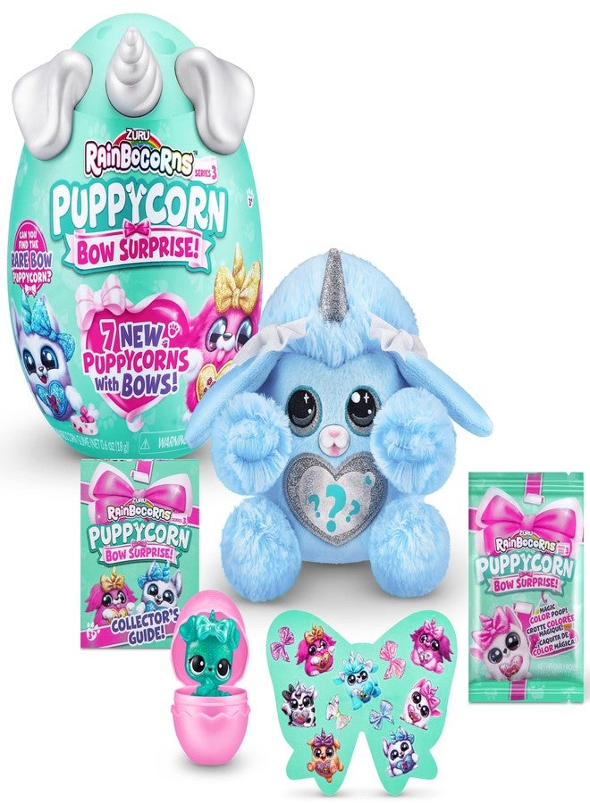 Rainbocorns Puppycorn Bow Surprise, Puppycorn Series 3, Bowie the Poodle - Collectible Plush - 5 Layers of Surprises, Peel and Reveal Heart, Stickers, Slime, Ages 3+ (Poodle) - Image 1