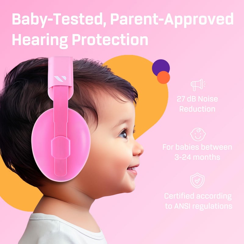 Vanderfields Baby Ear Protection Toddler - Baby Ear Muffs Noise Protection Infant - 21dB NRR - Age 3 Months / 2 Years - Image 2
