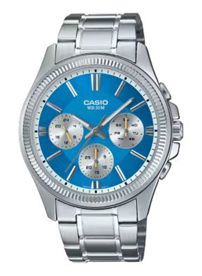 Casio Men's Analog Round Shape Stainless Steel Wrist Watch MTP-1375D-2A2VDF - 42 Mm