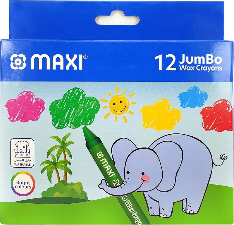 Maxi Triangular Color Pencils 24 Color + Classic Graphite Pencil Hb With Rt 12Pcx1 + Jumbo Wax Crayons 12 Color Round 90Mm + Wave Sharpener Barrel Single Hole + Classic Dust Free Eraser Big-2Pc - Image 4