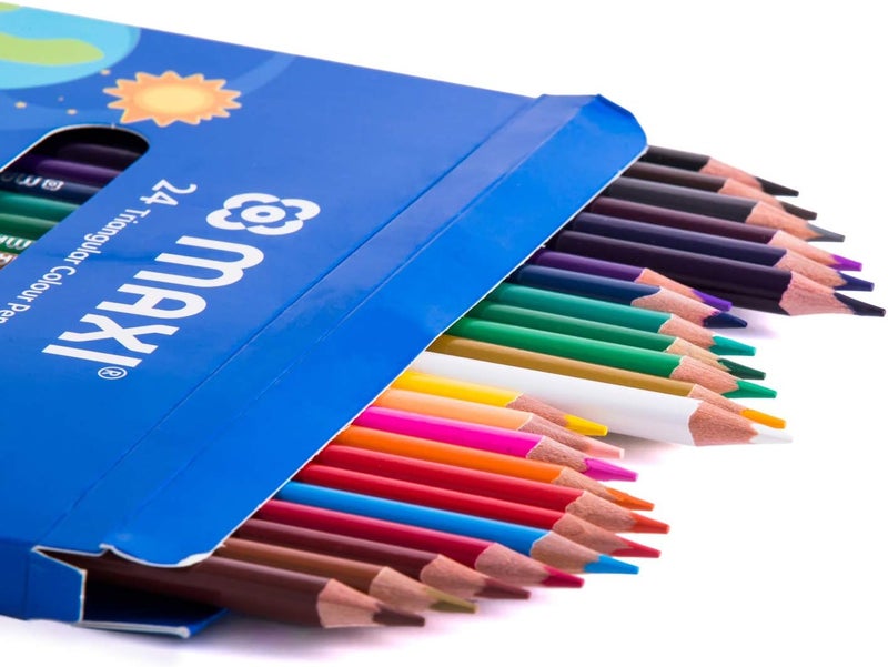 Maxi Triangular Color Pencils 24 Color + Classic Graphite Pencil Hb With Rt 12Pcx1 + Jumbo Wax Crayons 12 Color Round 90Mm + Wave Sharpener Barrel Single Hole + Classic Dust Free Eraser Big-2Pc - Image 2