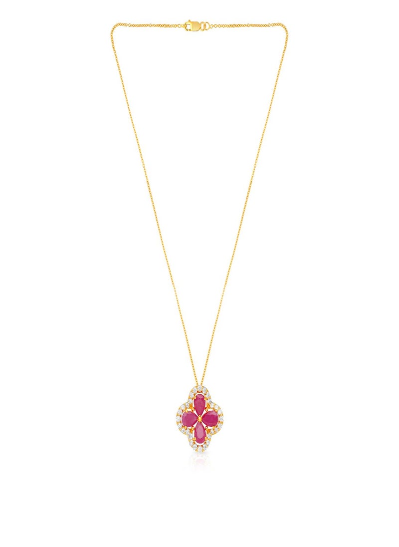 Malabar Gold and Diamonds 22 Carat 916 Purity Yellow Gold Gemstone Pendant PGNDNA026PN6_Y For Women  - Image 1
