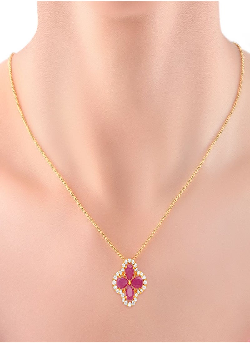 Malabar Gold and Diamonds 22 Carat 916 Purity Yellow Gold Gemstone Pendant PGNDNA026PN6_Y For Women  - Image 3