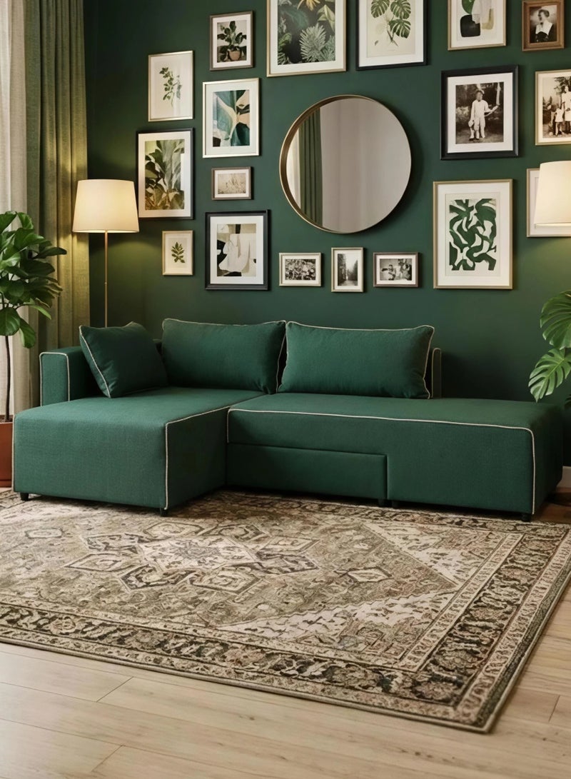 Concent L-Shape Turkish Smart Corner Sofa Expandable to Become a Bed - Modern Design with Storage Space - Image 4