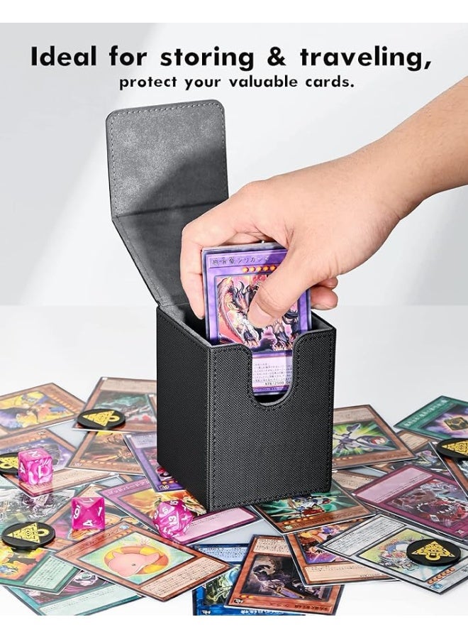 ZLCA Card Deck Box Fits MTG Yu-Gi-Oh! TCG, Card Storage Box with Dividers Holds 100+ Sleeved Cards, Premium Card Deck Case Compatible with CCG Trading Cards (Black,Cthulhu) - Image 1