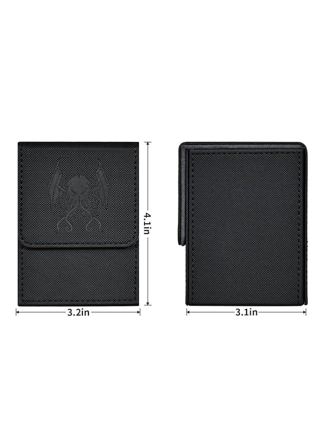ZLCA Card Deck Box Fits MTG Yu-Gi-Oh! TCG, Card Storage Box with Dividers Holds 100+ Sleeved Cards, Premium Card Deck Case Compatible with CCG Trading Cards (Black,Cthulhu) - Image 5