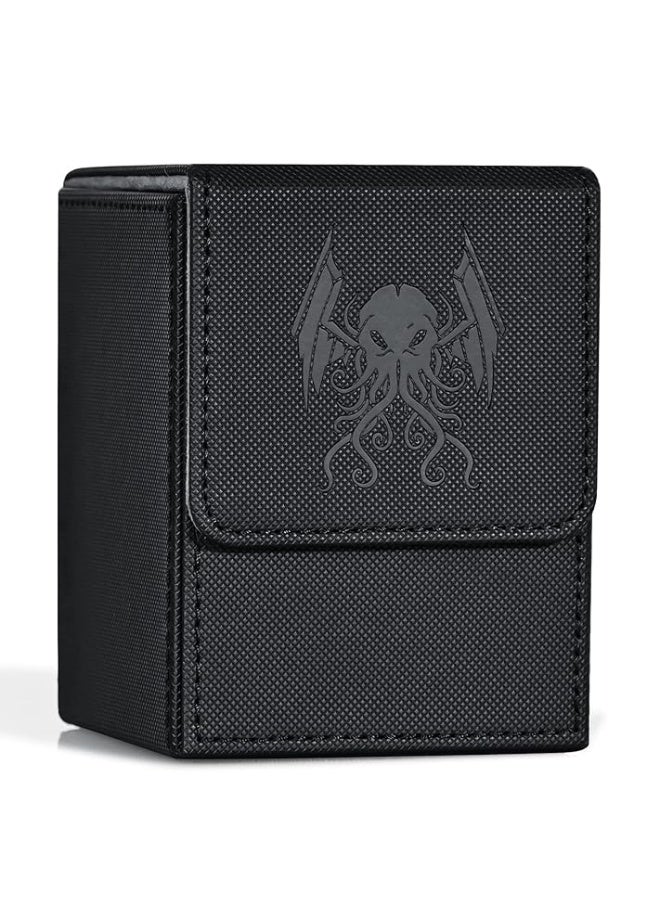 ZLCA Card Deck Box Fits MTG Yu-Gi-Oh! TCG, Card Storage Box with Dividers Holds 100+ Sleeved Cards, Premium Card Deck Case Compatible with CCG Trading Cards (Black,Cthulhu) - Image 4