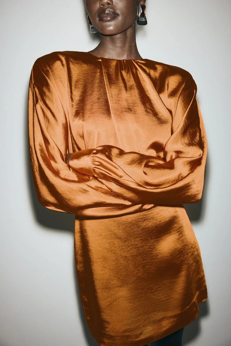 H&M Draped satin dress