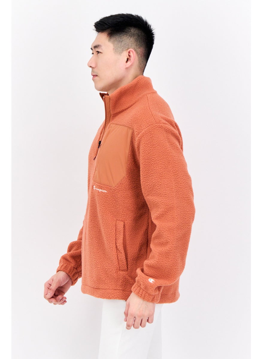 Champion Men Sportswear Fit Long Sleeve Half Zip Outdoor Jackets, Rust Brown  - Image 2