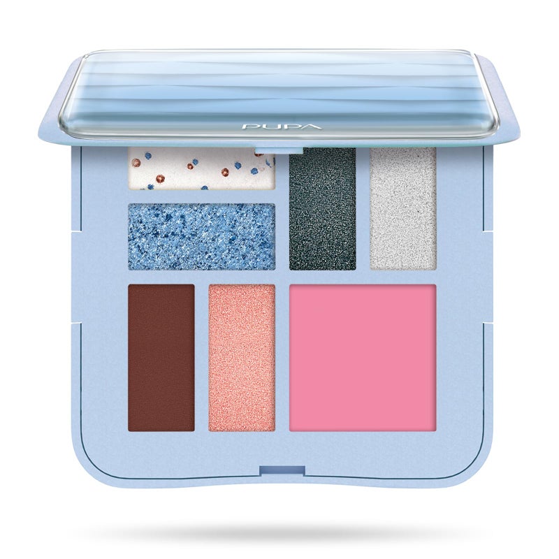Pupa Wave 002 Blue Face and Eye Palette with Mirror - Image 1