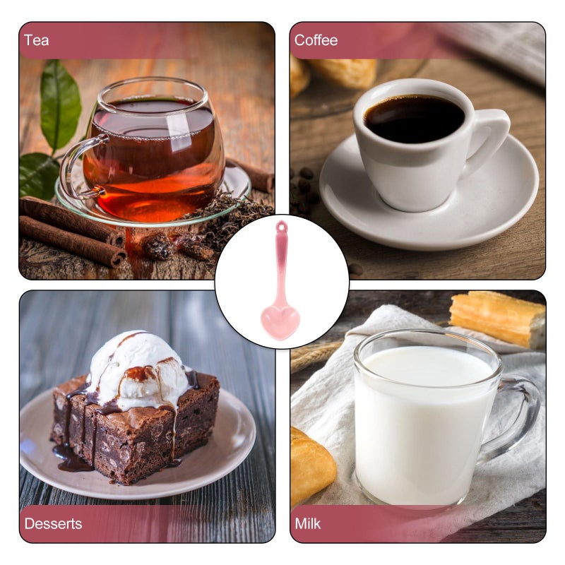 Heart Shaped Pink Ceramic Dessert Spoon Porcelain Flatware Nordic Gradient Glaze Design - Image 4