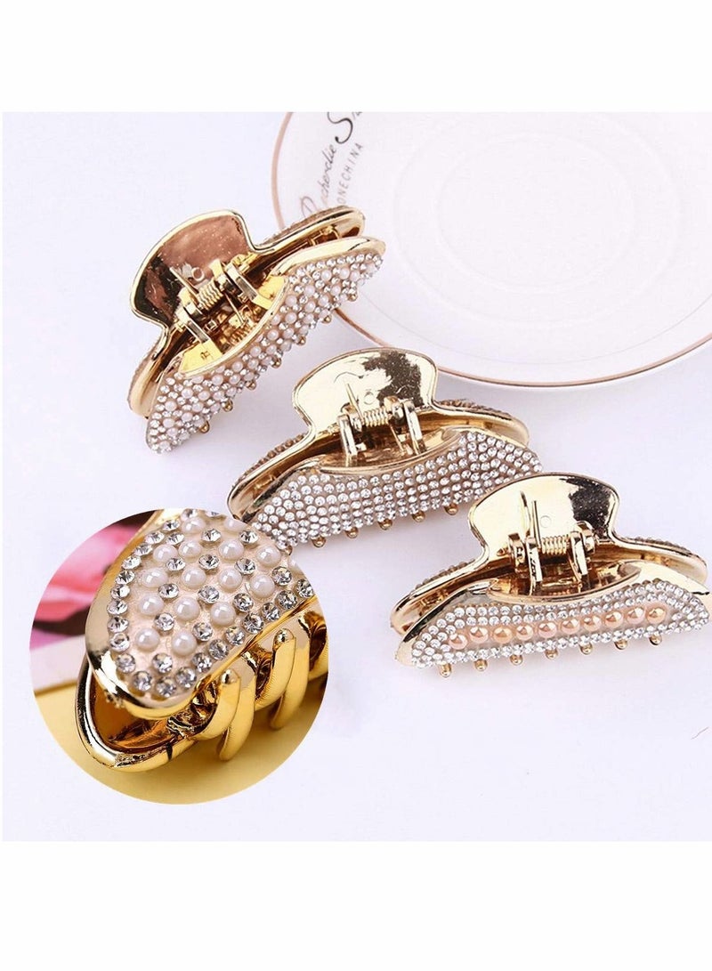 Excefore Rhinestones Claw Clip, 3 Pcs No-slip Grip Crystal Plastic Octopus Jaw Clips - Image 4