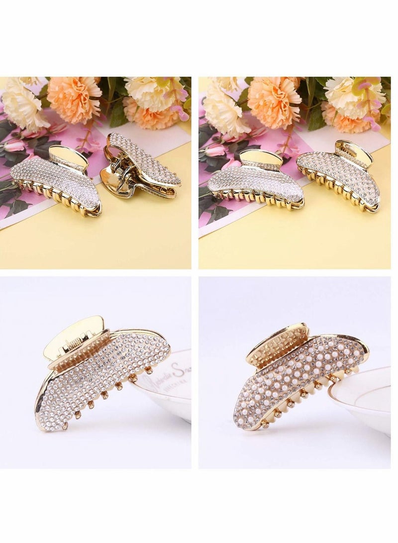 Excefore Rhinestones Claw Clip, 3 Pcs No-slip Grip Crystal Plastic Octopus Jaw Clips - Image 5