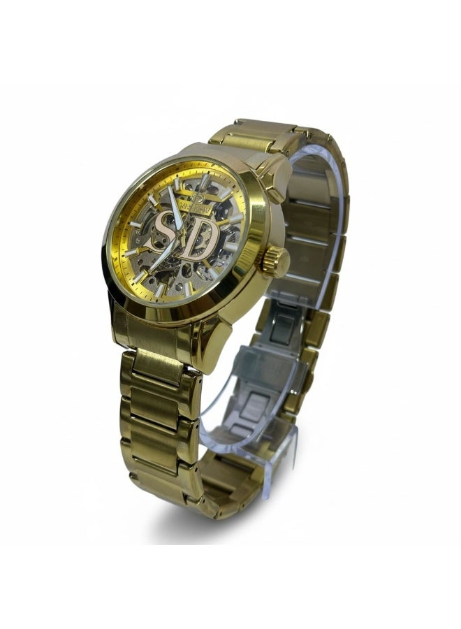 SHADOW Monarch Skeleton SD6362M Automatic Men’s Watch Gold Stainless Steel Strap Luxury Mechanical Wristwatch - Image 3