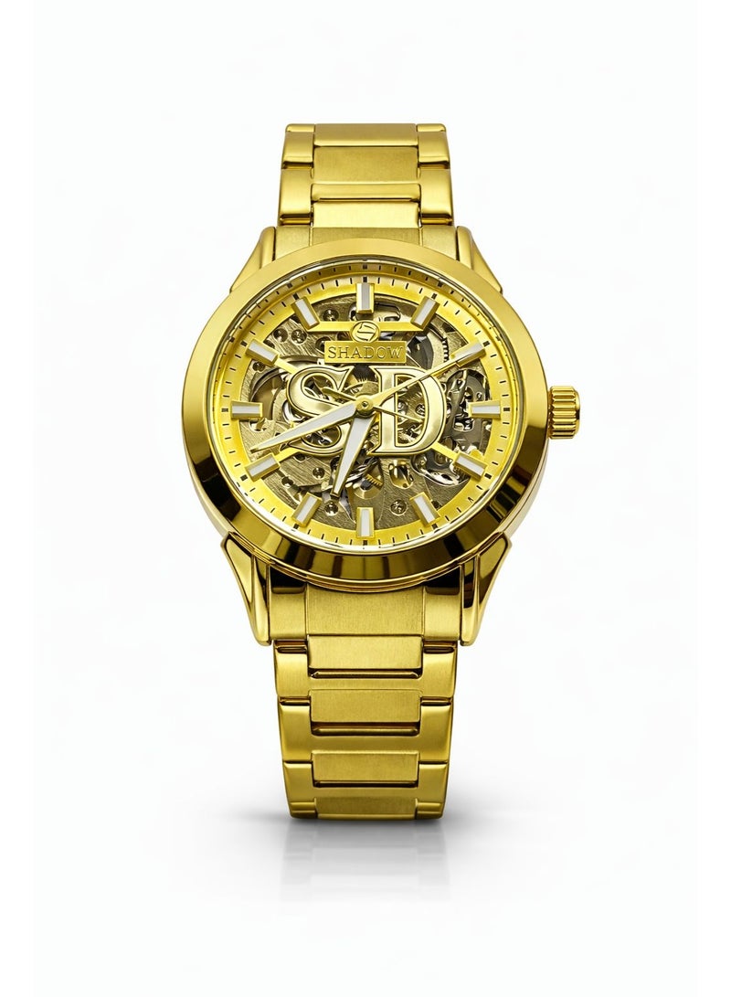 SHADOW Monarch Skeleton SD6362M Automatic Men’s Watch Gold Stainless Steel Strap Luxury Mechanical Wristwatch - Image 1