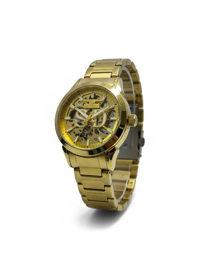 SHADOW Monarch Skeleton SD6362M Automatic Men’s Watch Gold Stainless Steel Strap Luxury Mechanical Wristwatch - Image 2