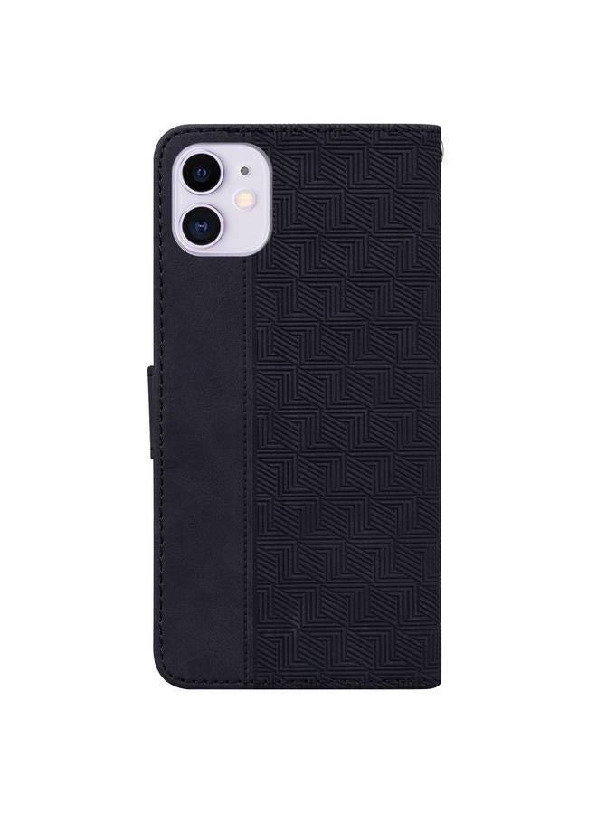 S-TOP Case For iPhone 11 Geometric Embossed Leather Phone Case - Image 3