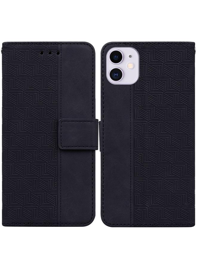 S-TOP Case For iPhone 11 Geometric Embossed Leather Phone Case - Image 1